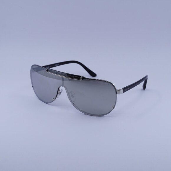 Versace VE2140 10006G Sunglasses Silver Shield Frame, Light Grey Lenses - Picture 1 of 11